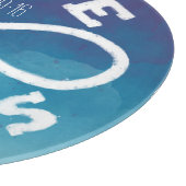 Blue Watercolor Infinity Liebe Hochzeitdatum, Name Schneidebrett (Ecke)