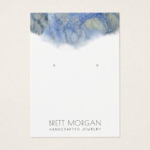 Blue Watercolor Ink Earring Juwelier Display Cards