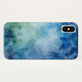 Blue Watercolor iPhone Case (Rückseite (Horizontal))