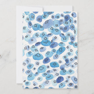 Blue Watercolor Jellyfish Card Feiertagskarte