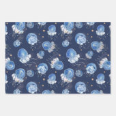 Blue Watercolor Jellyfish Geschenkpapier Set (Vorderseite 3)