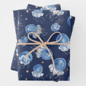 Blue Watercolor Jellyfish Geschenkpapier Set (Beispiel)