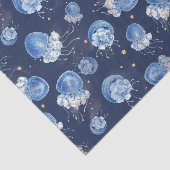 Blue Watercolor Jellyfish Seidenpapier (Ausschnitt)