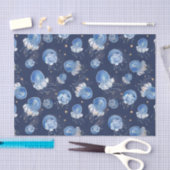 Blue Watercolor Jellyfish Seidenpapier (Handwerk)