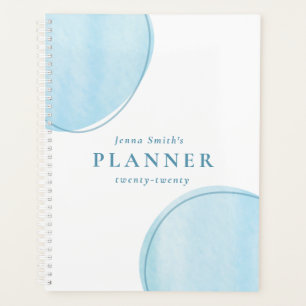 Blue Watercolor Kalender Planer Notebook