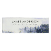 BLUE WATERCOLOR LANDSCAPE BAUM FOLIAGE MONOGRAM NAMENSCHILD (Vorderseite)