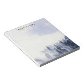 BLUE WATERCOLOR LANDSCAPE BAUM FOLIAGE MONOGRAM NOTIZBLOCK (angewinkelt)