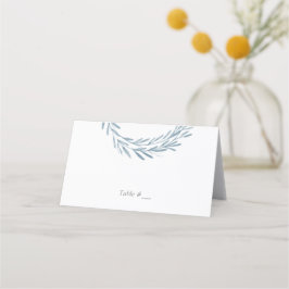 Blue Watercolor Leaf Element Wedding Escort Card/ Platzkarte
