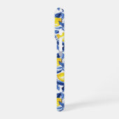 Blue Watercolor Lemon Pattern  iPhone Hülle (Linke Seite)