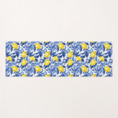 Blue Watercolor Lemon Pattern  Yogamatte (Vorderseite (Horizontal))