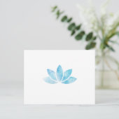 Blue Watercolor Lotus Blume Postkarte (Stehend Vorderseite)