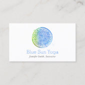 Blue Watercolor Mandala Yoga und Wellness Visitenkarte (Vorderseite)