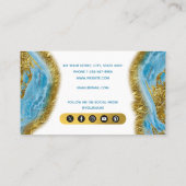 Blue Watercolor Marble & Gold Foil Loyalty Card Visitenkarte (Rückseite)