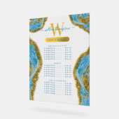 Blue Watercolor Marble & Gold Hair & Makeup Price Acrylschild (Winkel)