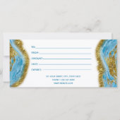 Blue Watercolor Marmor Gold Haare Makeup Geschenkk (Rückseite)