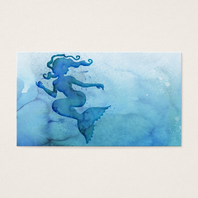 Blue Watercolor Mermaid (Vorderseite)