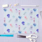 Blue Watercolor Mixed Color Jellyfish Seidenpapier (Handwerk)