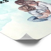 Blue Watercolor Modern Mother's Day Poster (Ecke)