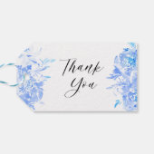 Blue Watercolor Moderne Hochzeit Danke Geschenkanhänger (Rückseite Horizontal)