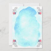 Blue Watercolor Moderner Nautic Floral Anker Einladung (Rückseite)