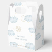 Blue Watercolor Moon Star Cloud Boy Baby Dusche Geschenkschachtel (Geöffnet)