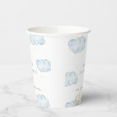 Blue Watercolor Moon Star Cloud Boy Baby Dusche Pappbecher (Links)
