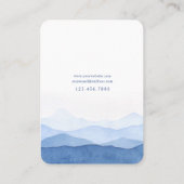 Blue Watercolor Mountain Jewelry Card Visitenkarte (Rückseite)