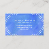 Blue Watercolor Namaste Yoga Instructor Visitenkarte (Rückseite)