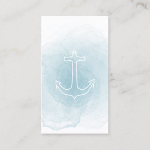 Blue Watercolor Naucher Business Card Visitenkarte