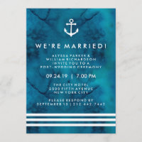 Blue Watercolor Nautical Post Wedding Zeremonie