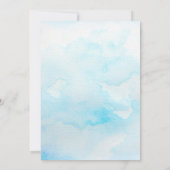 Blue Watercolor Niedlich Baby Dusche Einladung (Rückseite)
