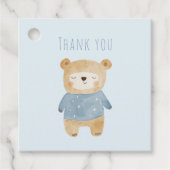 Blue Watercolor niedlich Bär, ein Junge Geschenkanhänger (Vorderseite)