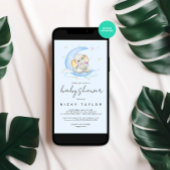 Blue Watercolor Niedlich Elephant Baby Dusche Einladung