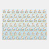 Blue Watercolor Niedlich Safari Dschungeltiere Geschenkpapier Set (Vorderseite 3)