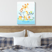 Blue Watercolor Niedlich Safari Jungle Tiere Leinwanddruck (Insitu (Schlafzimmer))