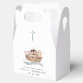 Blue Watercolor Noah's Ark Boy Christening Geschenkschachtel (Geöffnet)