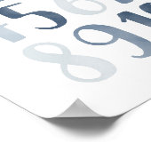 Blue Watercolor Numbers Educational Kinderzimmer D Poster (Ecke)