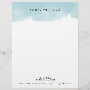 Blue Watercolor Office Letterhead Briefkopf