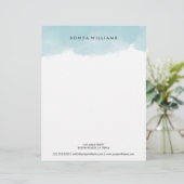 Blue Watercolor Office Letterhead Briefkopf (Stehend Vorderseite)