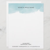 Blue Watercolor Office Letterhead Briefkopf (Vorne/Hinten)