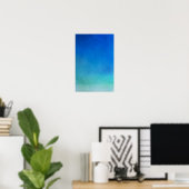 Blue Watercolor Ombre Poster (Heimbüro)