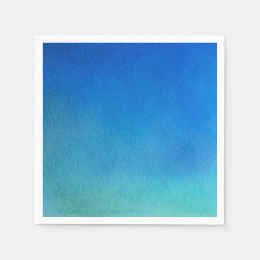 Blue Watercolor Ombre Serviette (Vorderseite)