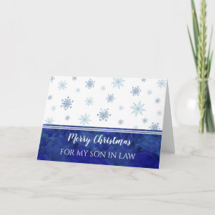 Blue Watercolor Onkel Son in Law Frohe Weihnachten Karte