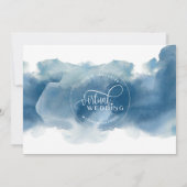 Blue Watercolor, Online Virtual Wedding Einladung (Rückseite)