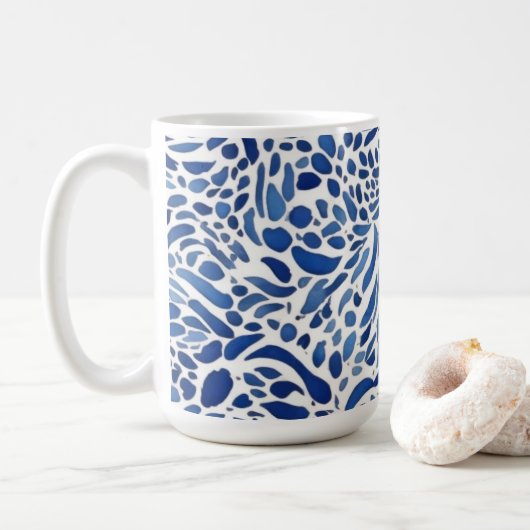 Blue Watercolor Paints Kaffeetasse (Mit Donut)