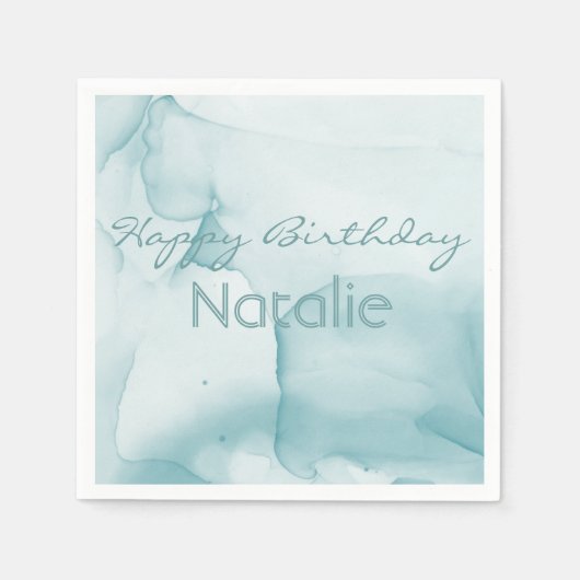 Blue Watercolor Party Napkins Serviette (Vorderseite)