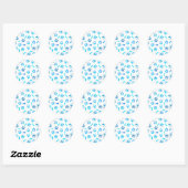 Blue Watercolor Paw Prints Classic Round Sticker (Blatt)