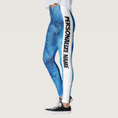 Blue Watercolor PERSONALISIEREN Leggings (Links)