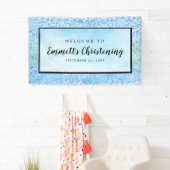 Blue Watercolor Personalisiert Christening Banner (Insitu)