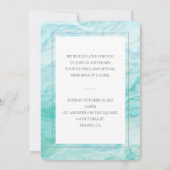 Blue Watercolor Photo Celebration Of Life Einladung (Rückseite)